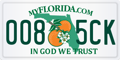 FL license plate 0085CK