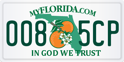 FL license plate 0085CP