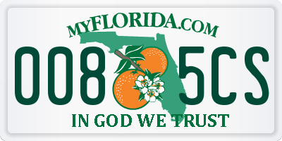FL license plate 0085CS