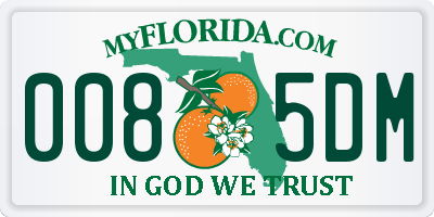 FL license plate 0085DM