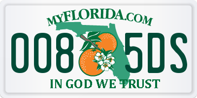 FL license plate 0085DS