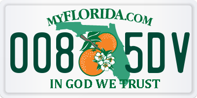 FL license plate 0085DV