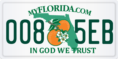 FL license plate 0085EB
