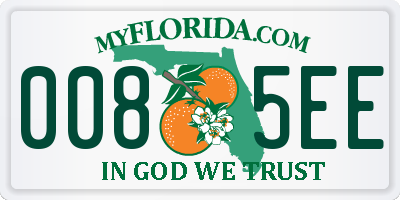FL license plate 0085EE