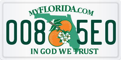 FL license plate 0085EO
