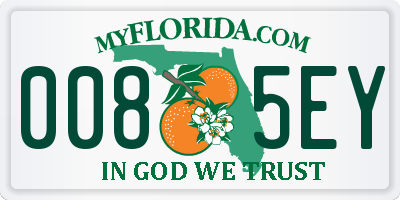FL license plate 0085EY