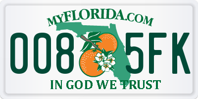 FL license plate 0085FK