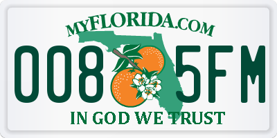 FL license plate 0085FM