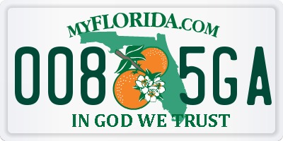 FL license plate 0085GA