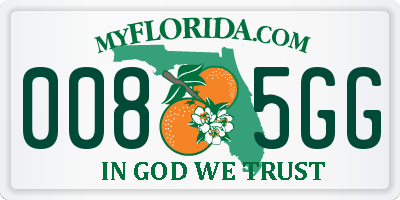 FL license plate 0085GG