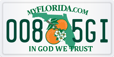 FL license plate 0085GI