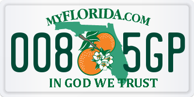 FL license plate 0085GP