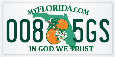 FL license plate 0085GS