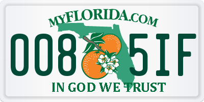 FL license plate 0085IF