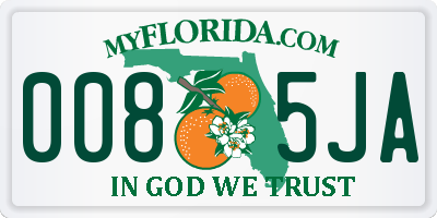 FL license plate 0085JA