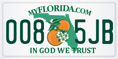 FL license plate 0085JB