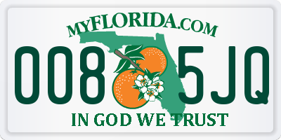 FL license plate 0085JQ