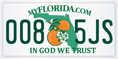 FL license plate 0085JS