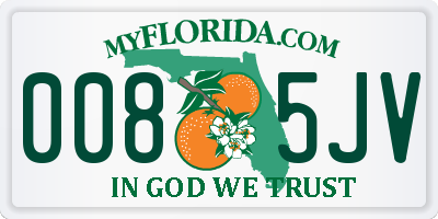 FL license plate 0085JV
