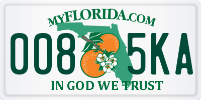 FL license plate 0085KA