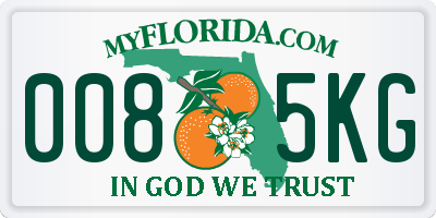FL license plate 0085KG