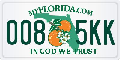 FL license plate 0085KK