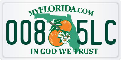 FL license plate 0085LC