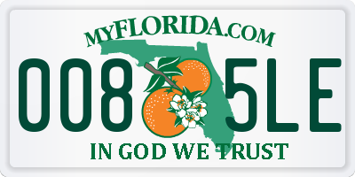 FL license plate 0085LE