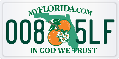 FL license plate 0085LF