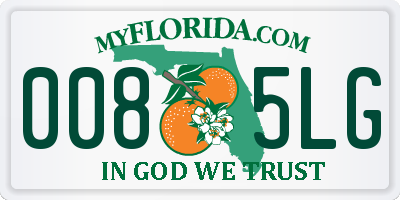 FL license plate 0085LG