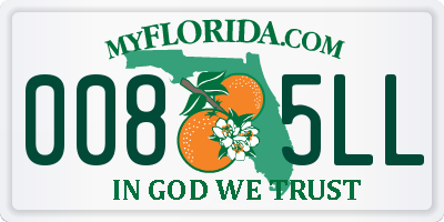 FL license plate 0085LL