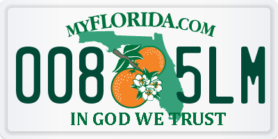 FL license plate 0085LM