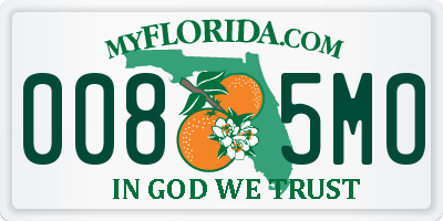 FL license plate 0085MO