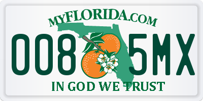 FL license plate 0085MX
