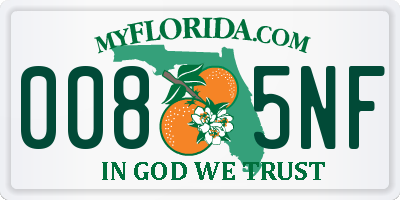 FL license plate 0085NF