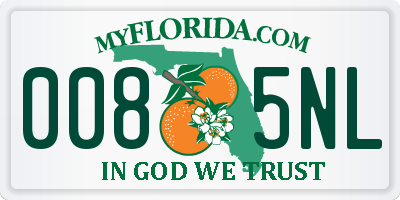 FL license plate 0085NL