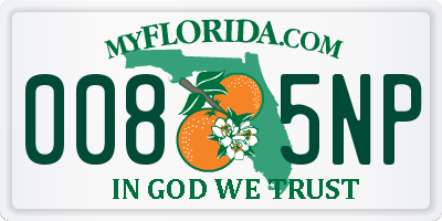 FL license plate 0085NP