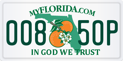 FL license plate 0085OP