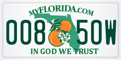 FL license plate 0085OW