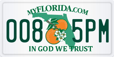FL license plate 0085PM