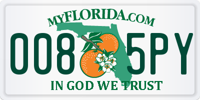 FL license plate 0085PY