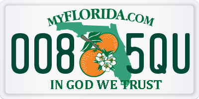 FL license plate 0085QU