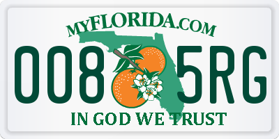 FL license plate 0085RG