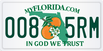 FL license plate 0085RM