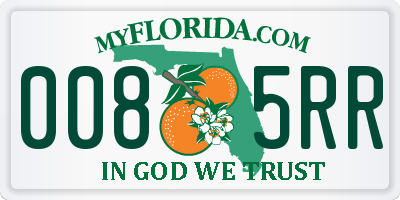 FL license plate 0085RR