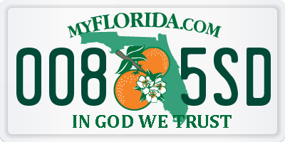 FL license plate 0085SD