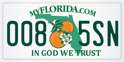 FL license plate 0085SN