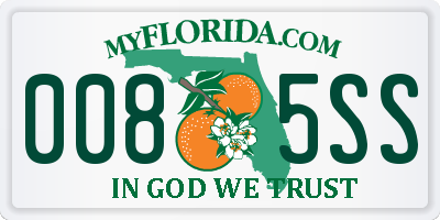 FL license plate 0085SS