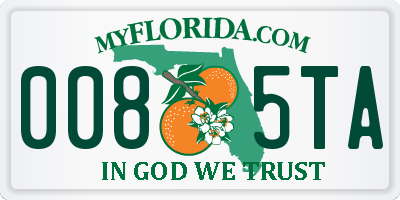 FL license plate 0085TA