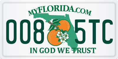 FL license plate 0085TC